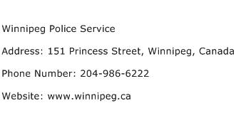 Winnipeg Police Service Address Contact Number