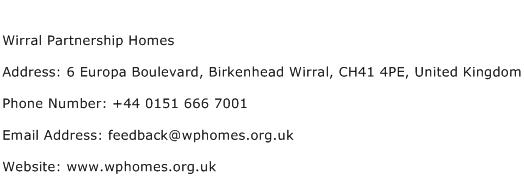 Wirral Partnership Homes Address Contact Number