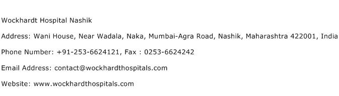 Wockhardt Hospital Nashik Address Contact Number