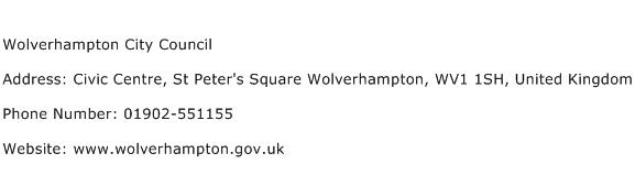 Wolverhampton City Council Address Contact Number