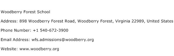 Woodberry Forest School Address Contact Number