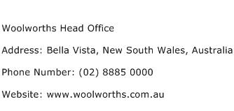 Woolworths Head Office Address Contact Number