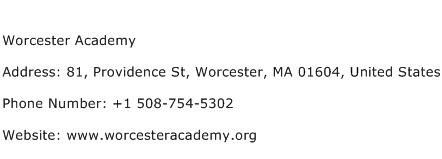 Worcester Academy Address Contact Number