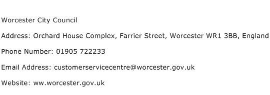 Worcester City Council Address Contact Number