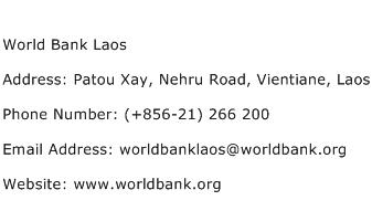 World Bank Laos Address Contact Number