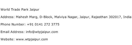 World Trade Park Jaipur Address Contact Number