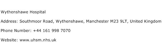 Wythenshawe Hospital Address Contact Number