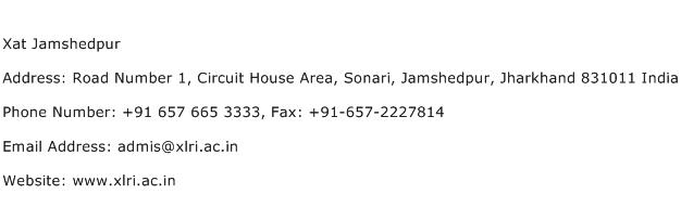 Xat Jamshedpur Address Contact Number