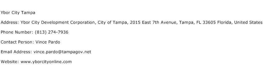 Ybor City Tampa Address Contact Number