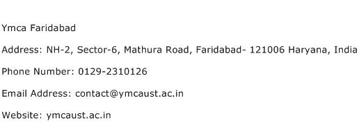 Ymca Faridabad Address Contact Number