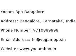 Yogam Bpo Bangalore Address Contact Number