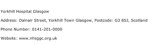 Yorkhill Hospital Glasgow Address Contact Number