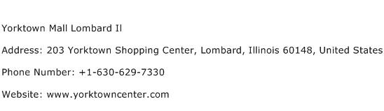 Yorktown Mall Lombard Il Address Contact Number