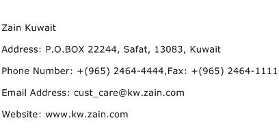 Zain Kuwait Address Contact Number