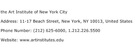 the Art Institute of New York City Address Contact Number