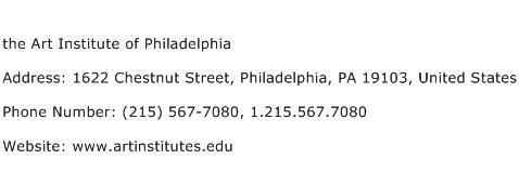 the Art Institute of Philadelphia Address Contact Number