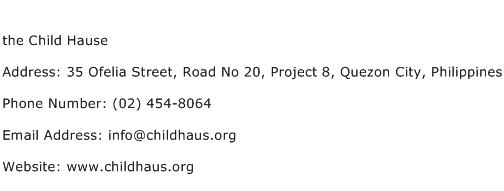 the Child Hause Address Contact Number