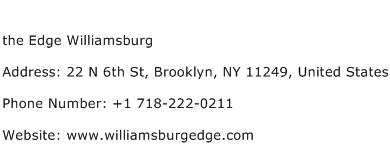 the Edge Williamsburg Address Contact Number