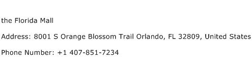 the Florida Mall Address Contact Number