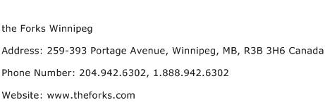 the Forks Winnipeg Address Contact Number