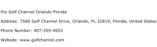 the Golf Channel Orlando Florida Address Contact Number