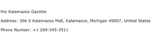 the Kalamazoo Gazette Address Contact Number