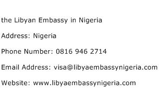 the Libyan Embassy in Nigeria Address Contact Number