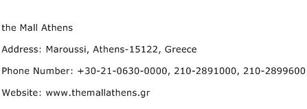 the Mall Athens Address Contact Number